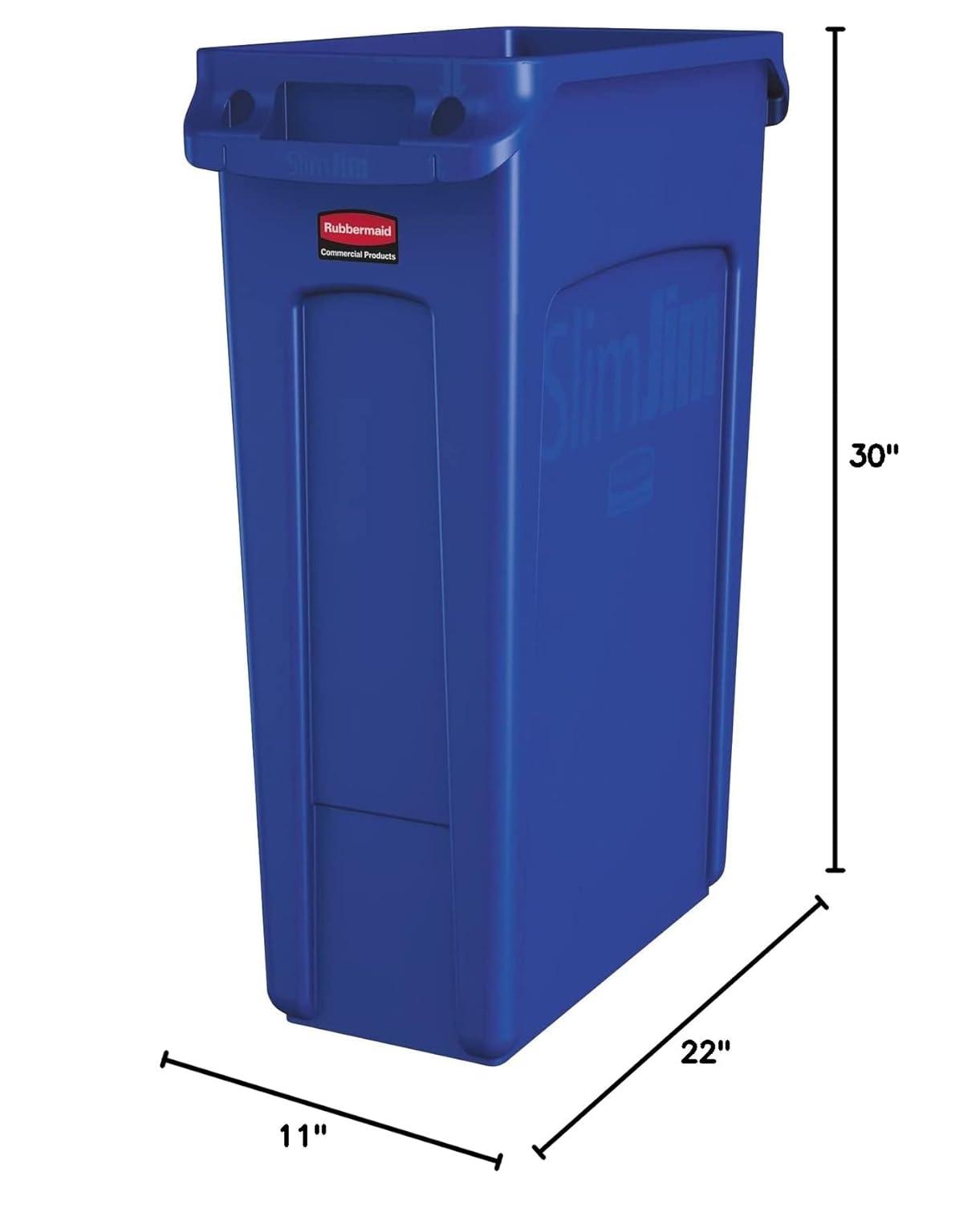 Rubbermaid Commercial Waste Container w/Venting Channel 23 Gallon 22"x11"x30 BE 1956185