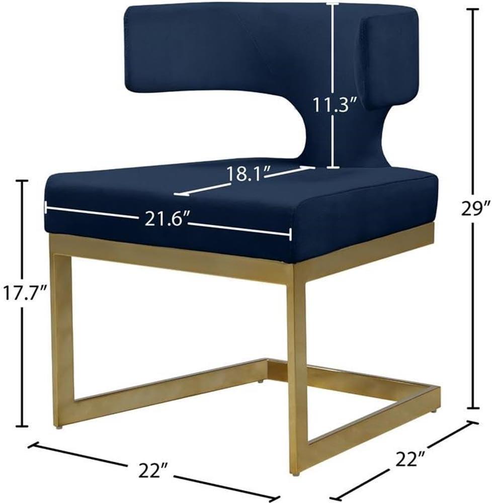 Meridian Furniture Alexandra Navy Velvet Dining Chair