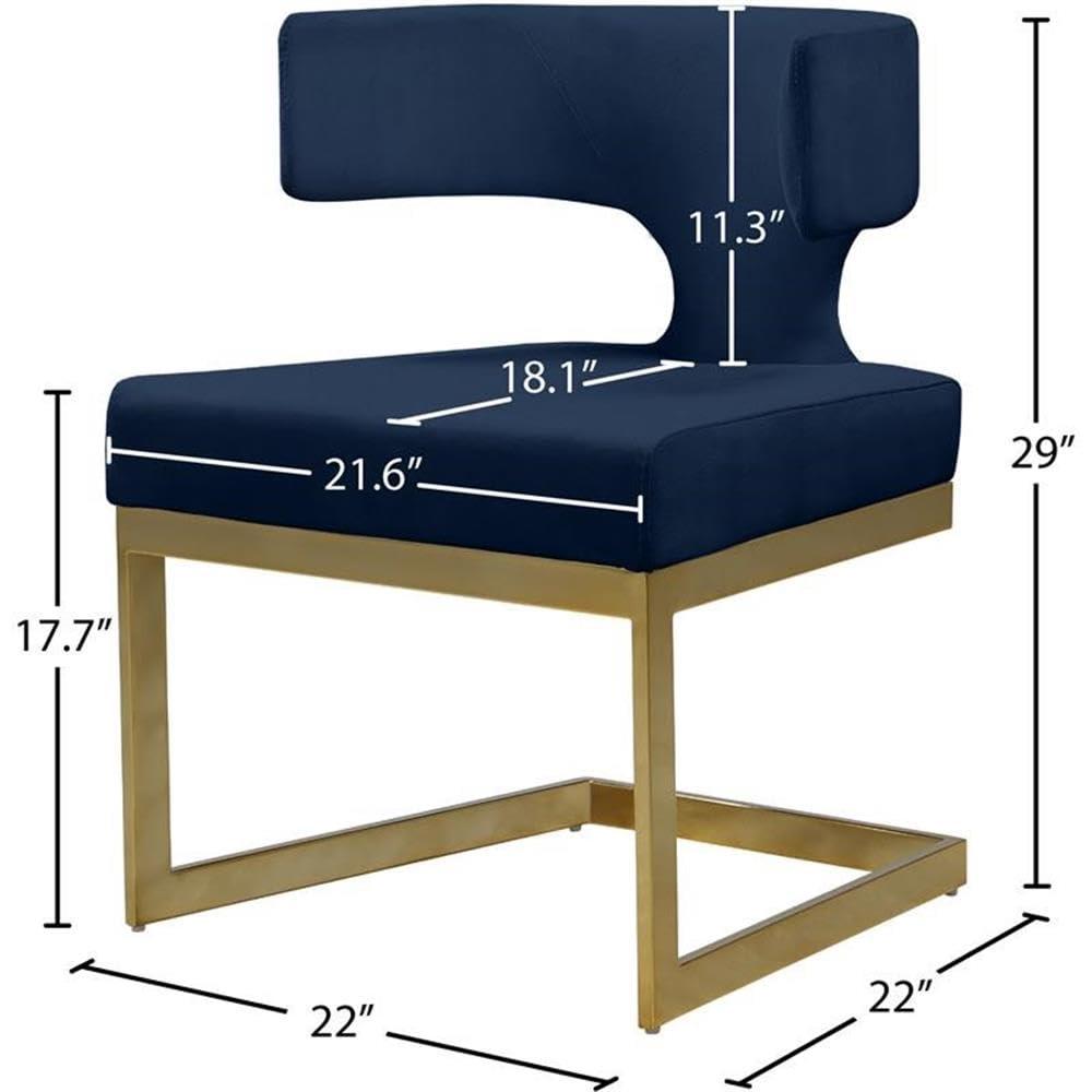 Meridian Furniture Alexandra Navy Velvet Dining Chair