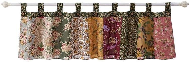 Multicolor Patchwork Cotton Tab Top Window Valance