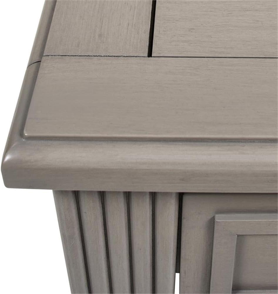 Gray Cashmere Wood and Gold Accent Storage End Table