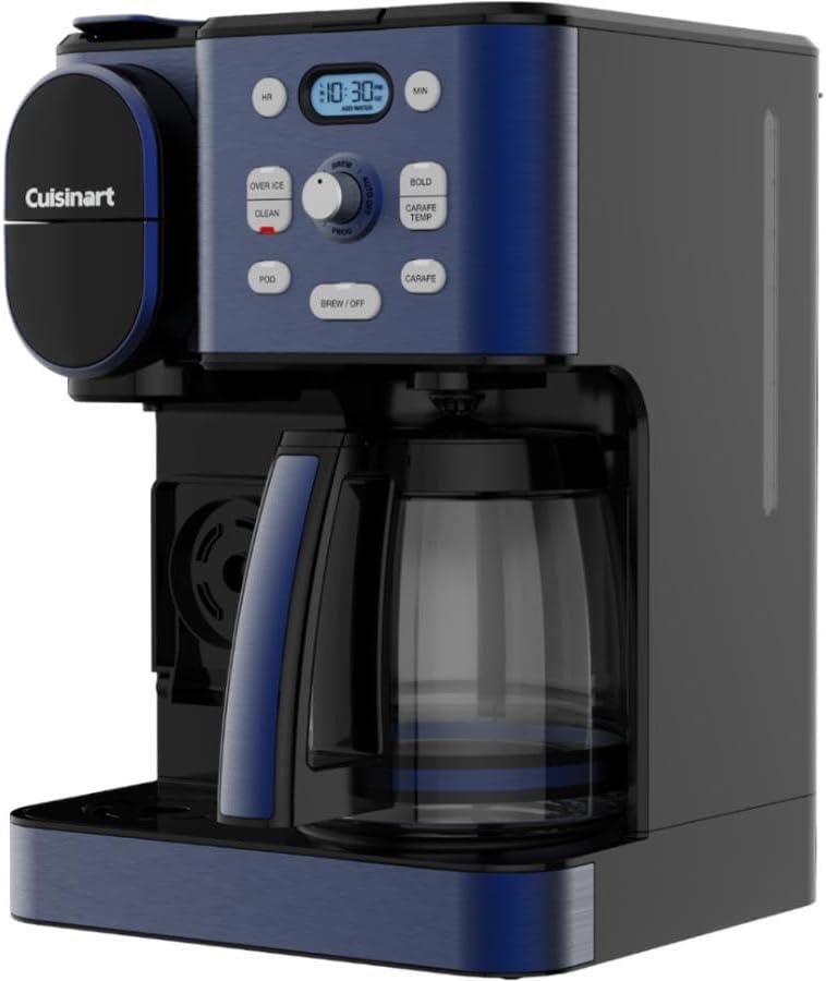 Cuisinart SS-16 Coffee Center 2-in-1 Coffeemaker and Single Serve Combo Brewer, Navy Blue