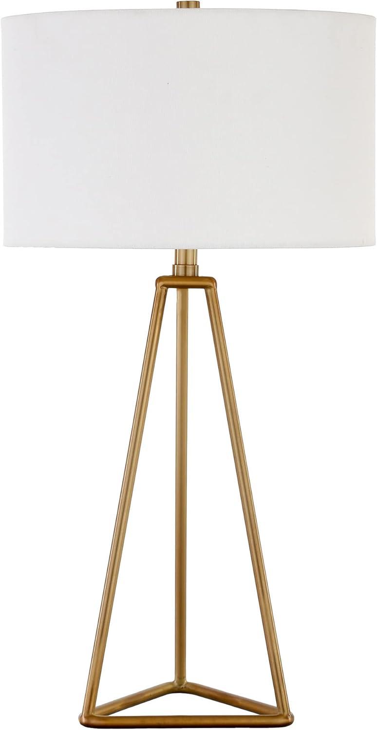 Gino 26" Brass Table Lamp with Off-White Fabric Shade - Smart Home Compatible