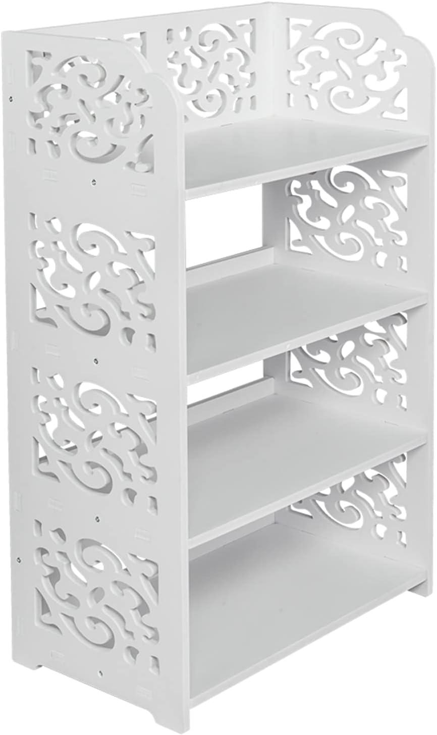 White 4-tier Shoe Rack Organizer Storage Shelf White