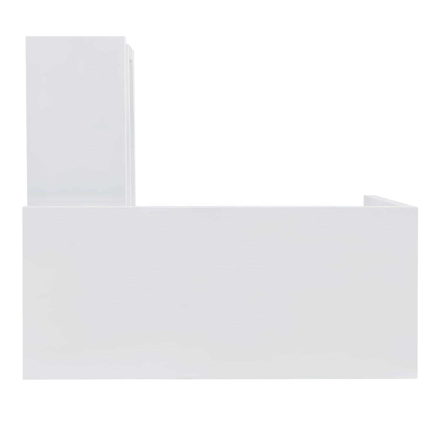 SEI Furniture Yates Adjustable Corner Writing Desk in White and Chrome