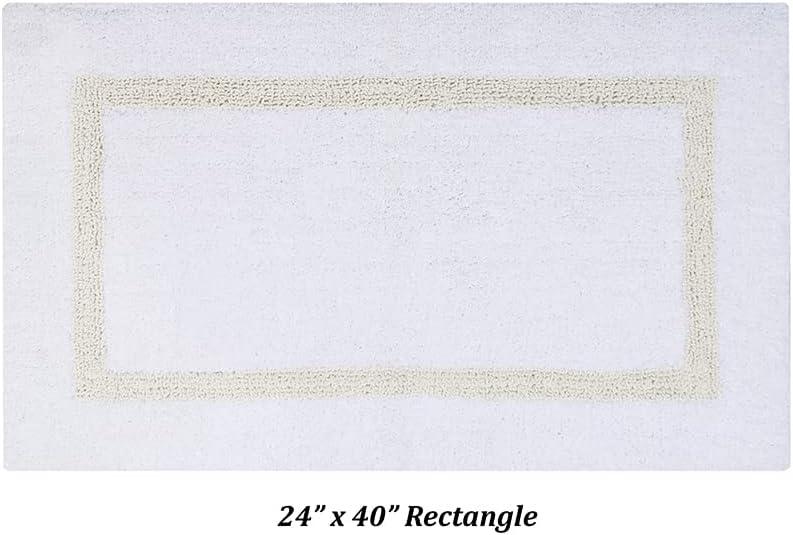 Better Trends Hotel 100% Cotton Tufted Two Tone Reversible Bath Rug 24" x 40" Rectangle - White/Ivory