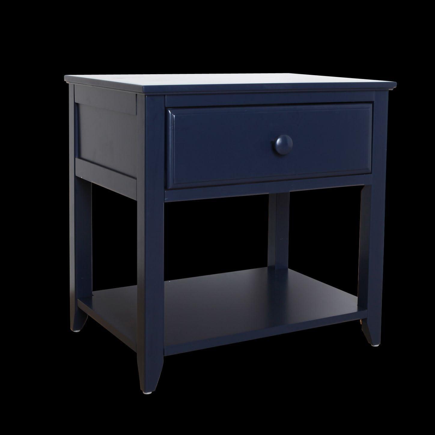 Max & Lily Nightstand with Storage Drawer, Small Solid Wood Bedside, Side Tables for Bedroom