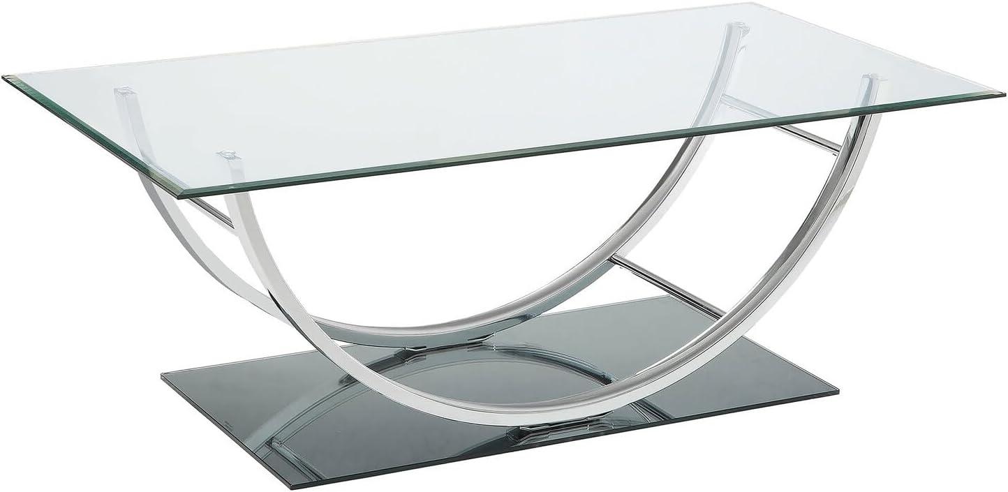 Danville Coffee Table with Glass Top Chrome - Coaster