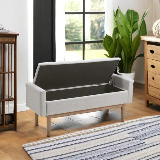 Signature Design by Ashley Contemporary Briarson Storage Bench  Beige/Brown