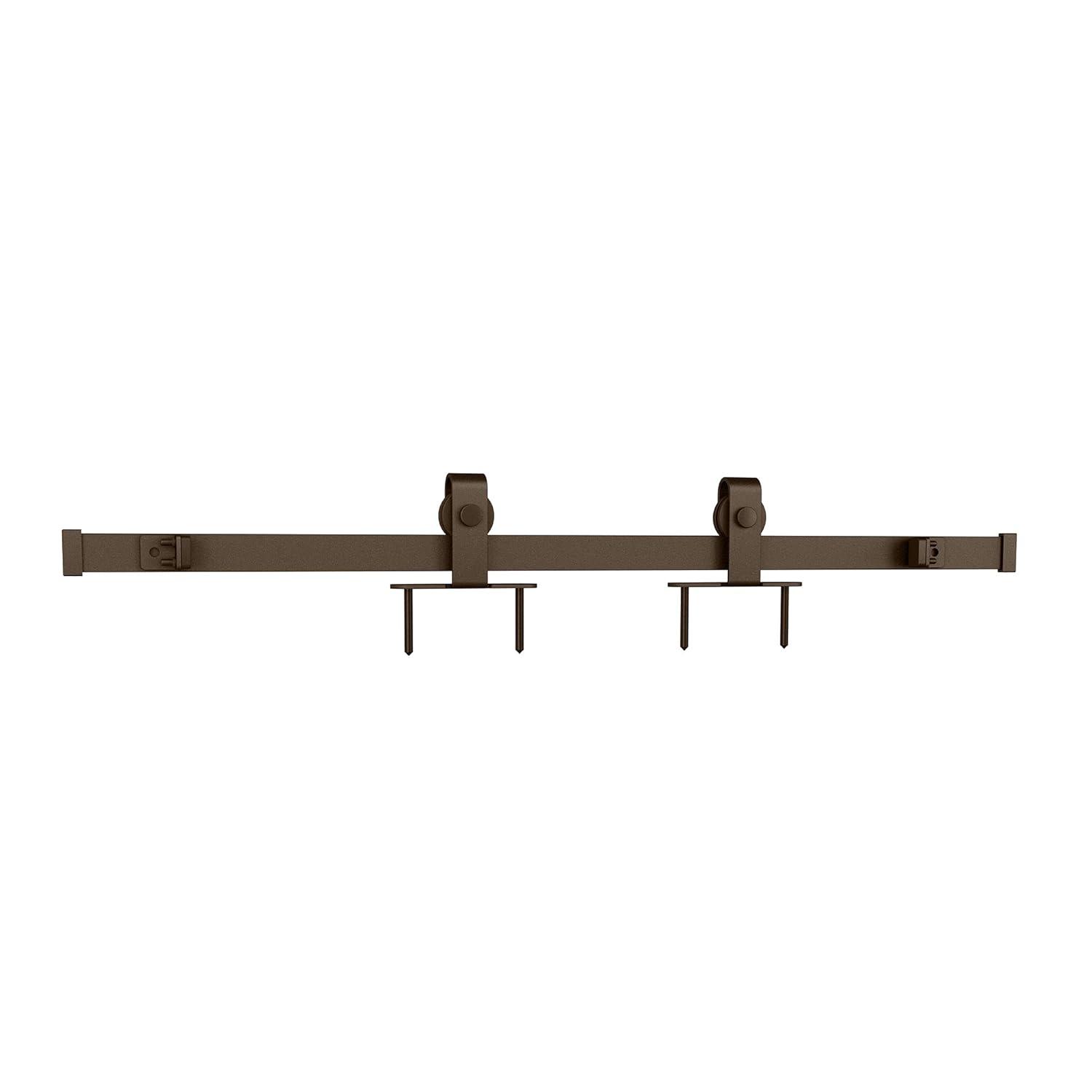 American Pro Decor Solid Steel Mini Sliding Rolling Barn Door Hardware Kit for Single Wood Doors