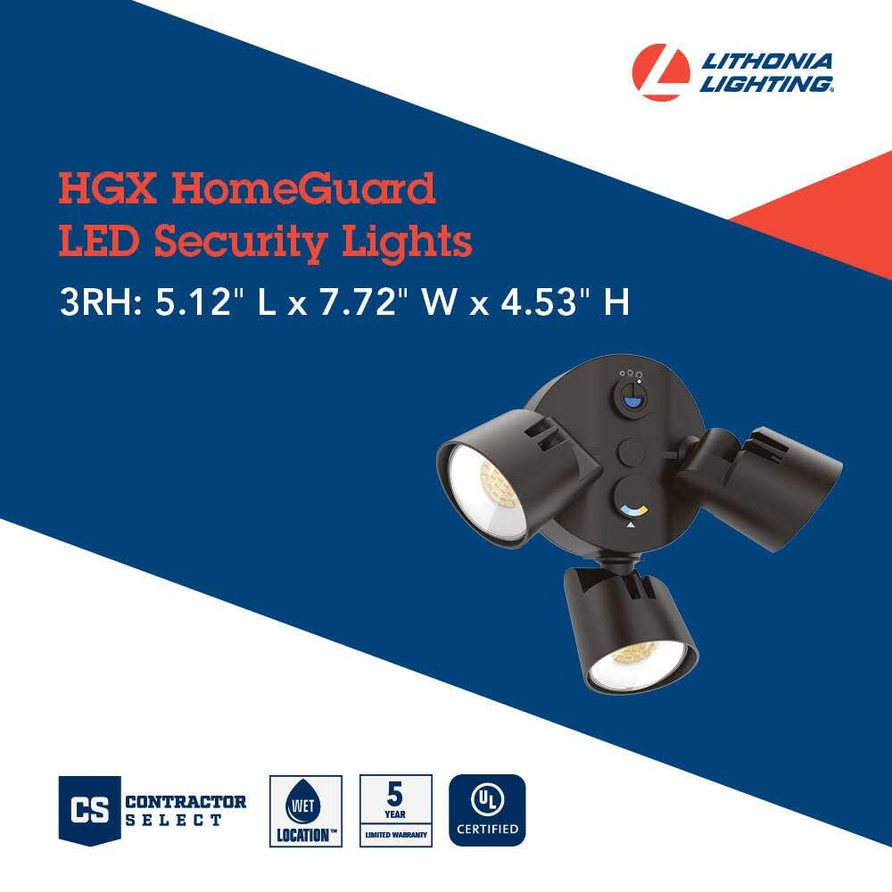 Lithonia Lighting 3 - Head Hardwired Dusk to Dawn Outdoor Security Flood Light