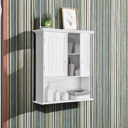 Costway Wall Mount Bathroom Cabinet Storage Organizer Medicine Cabinet White