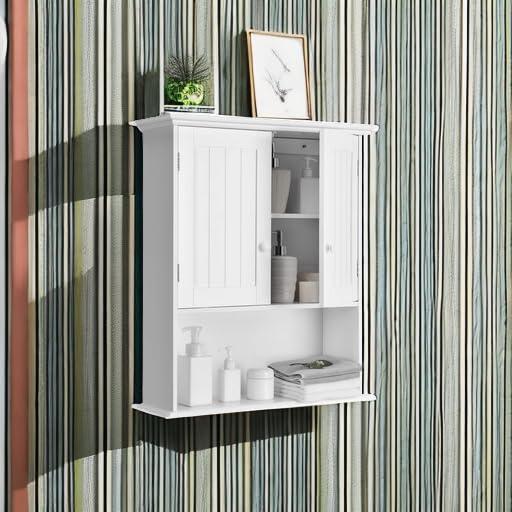 Costway Wall Mount Bathroom Cabinet Storage Organizer Medicine Cabinet White