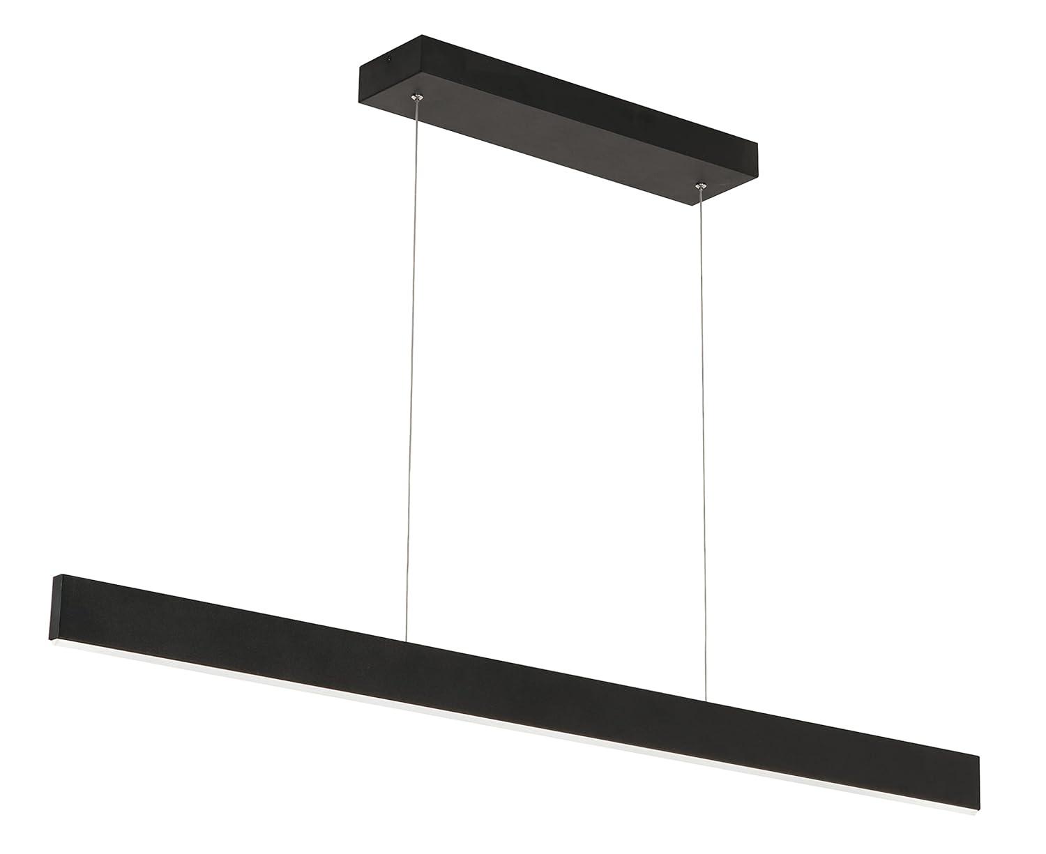 46" Black Aluminum Modern Linear LED Pendant Light