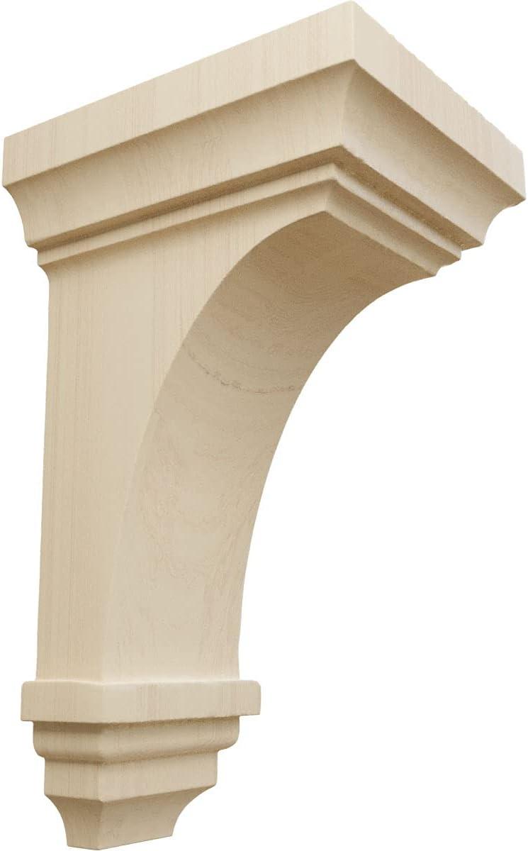 Small Jefferson Hand-Carved Rubberwood Corbel, 4" x 8"