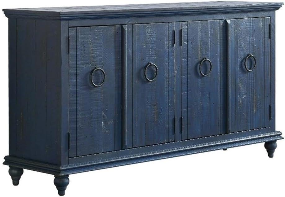 Martin Svensson Home Garden District Rustic Blue Solid Wood 65" TV Stand
