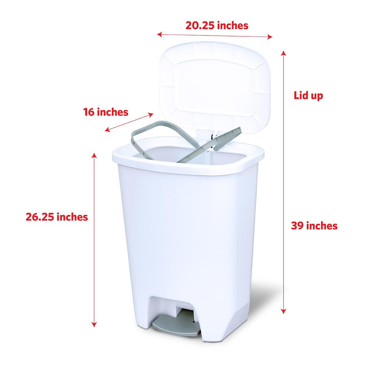 GLAD™ White Plastic Step Trash Can