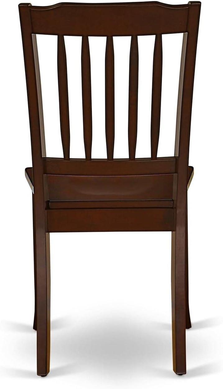 Danbury 38" Mahogany and Black Slatted Wood Dining Chairs - Set of 2