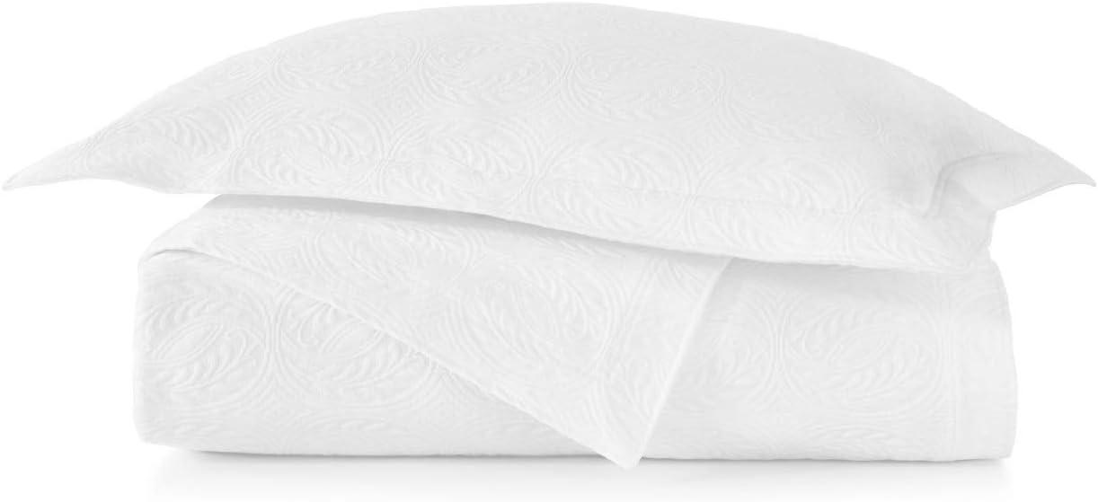 Vienna Classic White Cotton Matelasse Queen Coverlet