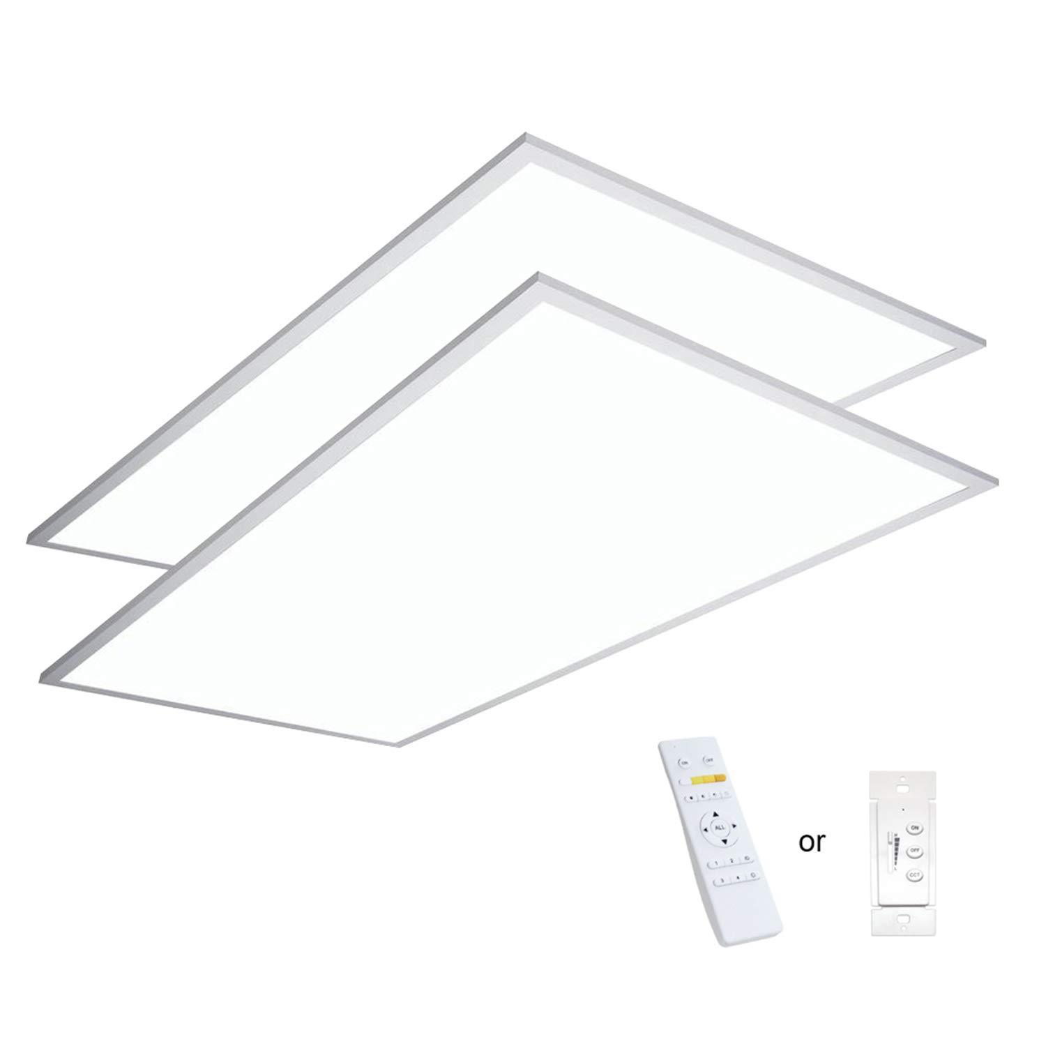 eSenLite 2ft.x4ft. 6500LM LED Commercial Flat Panel Ceiling Light - White (2pcs)