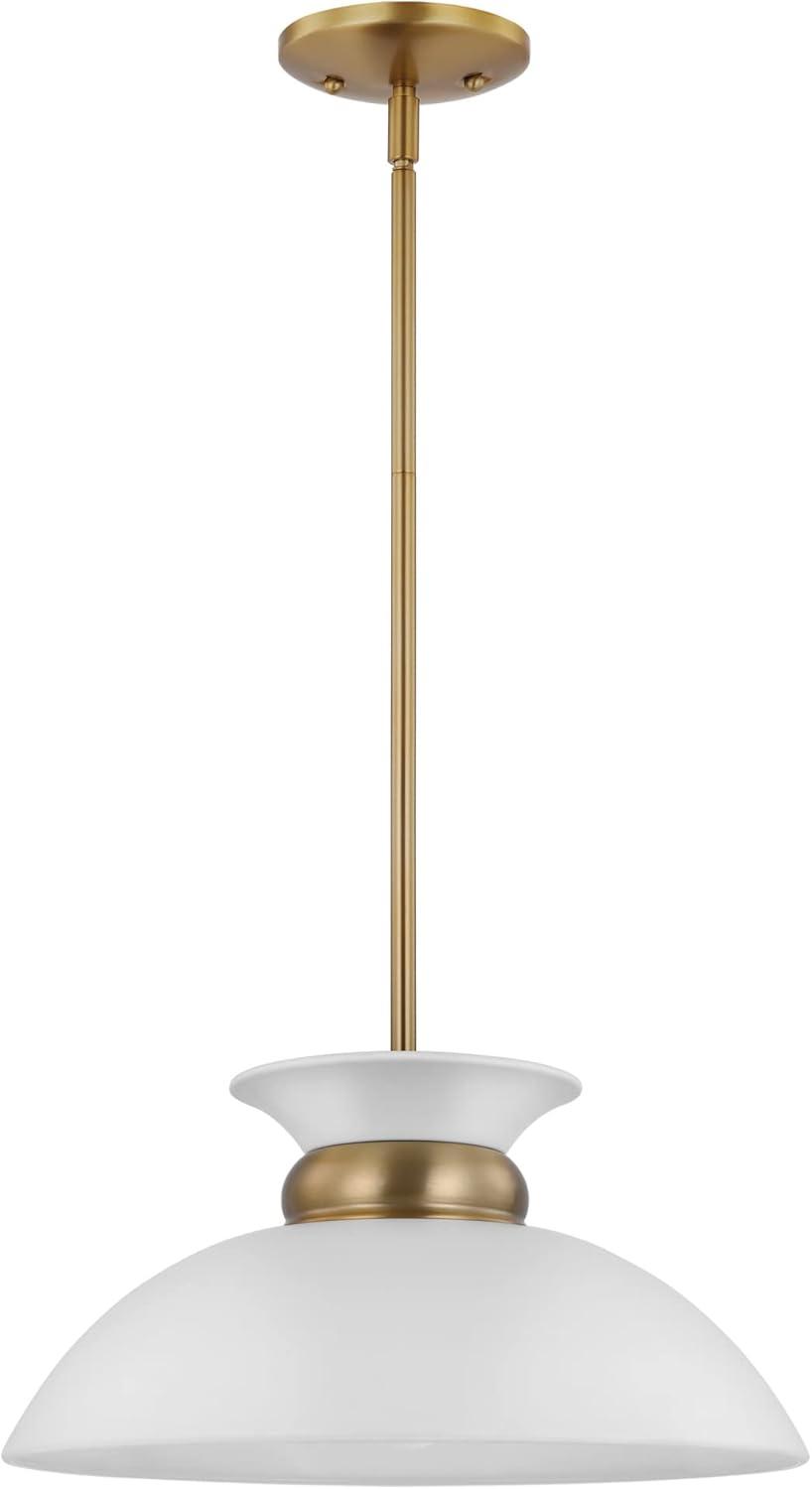 Nuvo Lighting 60/7460 Perkins 15" Wide Pendant - Matte Black / Burnished Brass