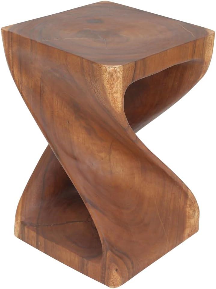Haussmann® Wood Twist End Table 15 x 15 x 23 inch High Cherry Oil
