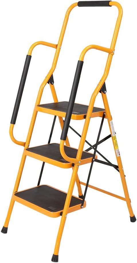 Ktaxon 3 Step Ladder, Portable Lightweight Step Stool, for Household, Office, Garage, Iron