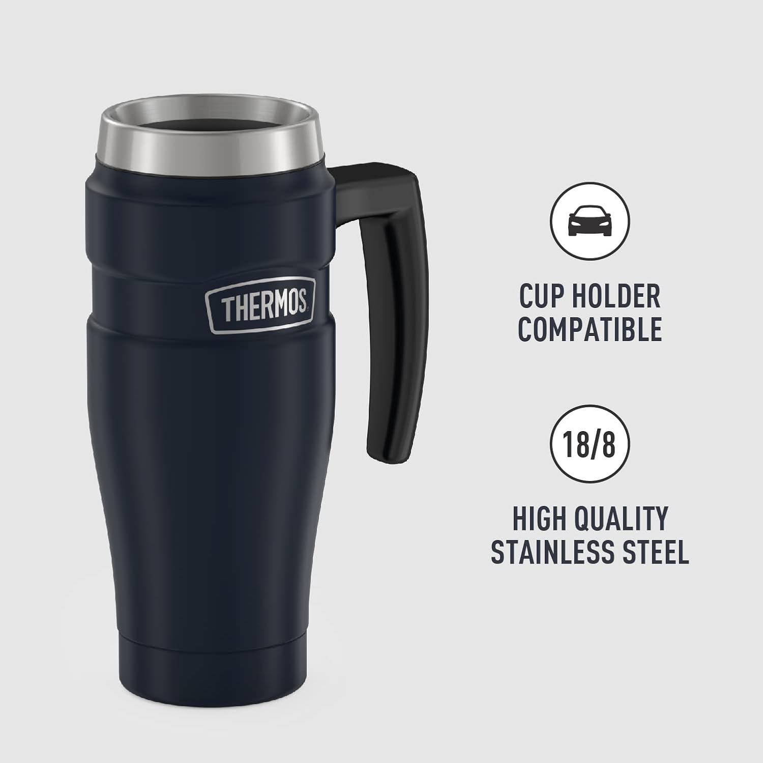 Thermos 16 oz. Stainless King Travel Mug with Handle - Matte Midnight Blue