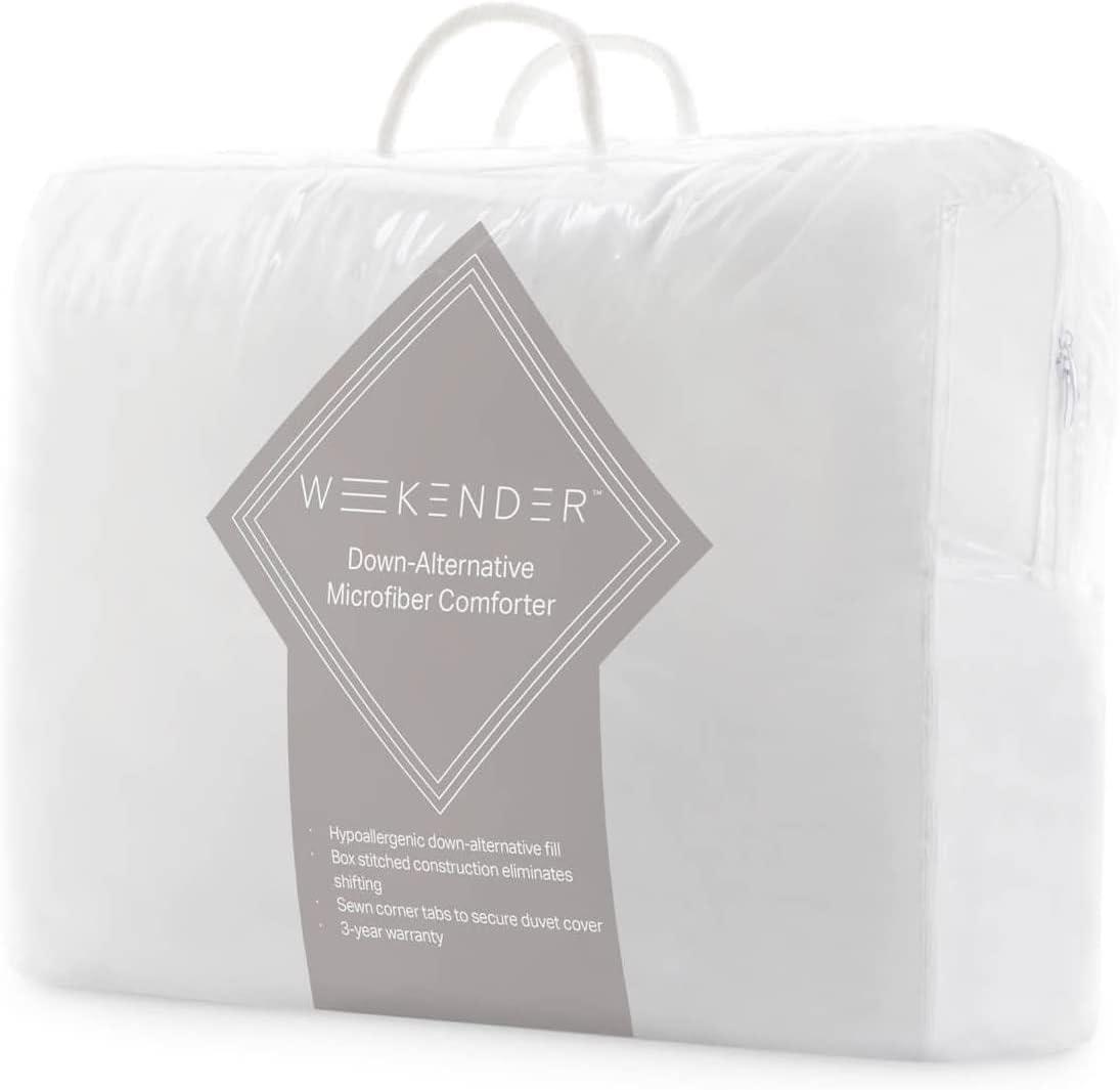 Oversized Queen White Microfiber Quilted Down Alternative Comforter