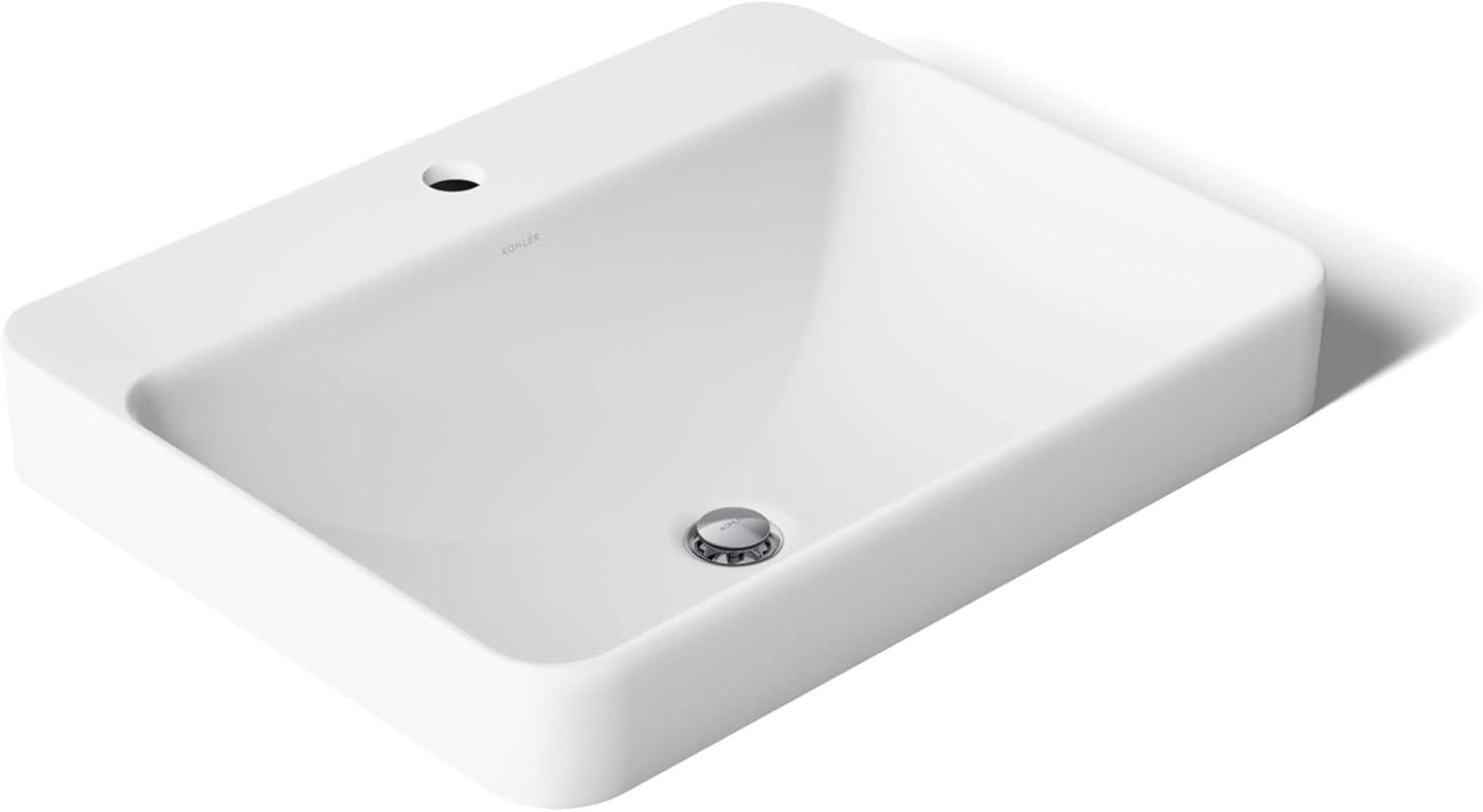 Kohler Vox® Vitreous China Rectangular Vessel Bathroom Sink with Overflow K-2660-1-0