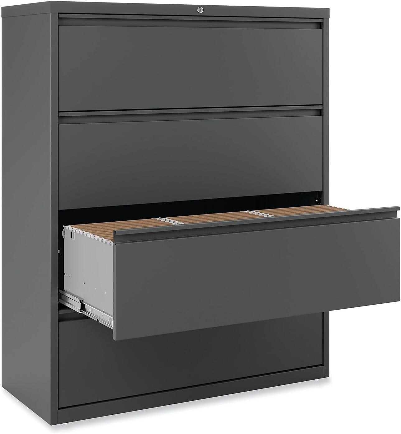 Alera Lateral File, 4 Legal/Letter/A4/A5-Size File Drawers, Charcoal, 42" x 18.63" x 52.5"