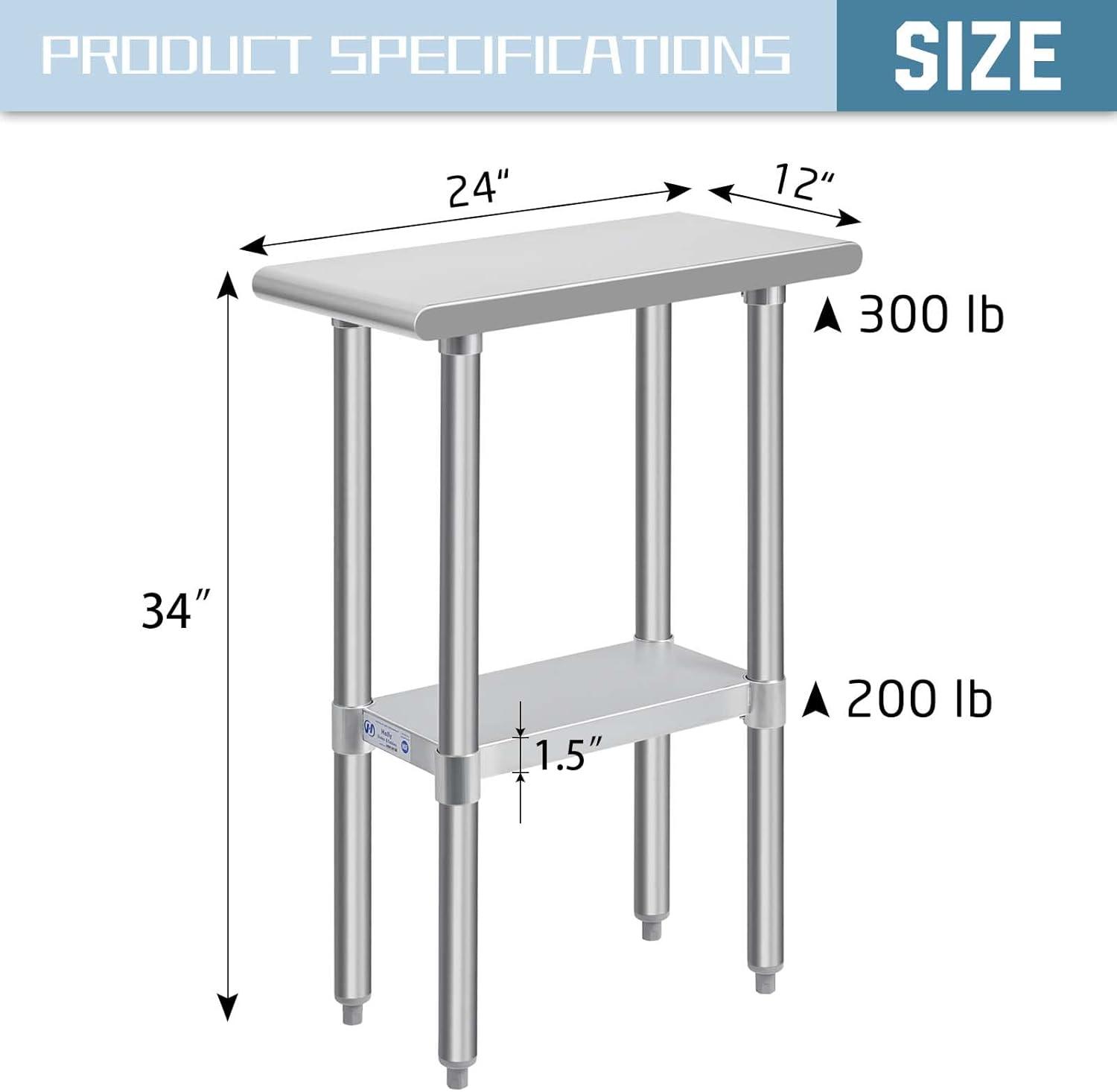 24 in. x 12 in. Stainless Steel Table