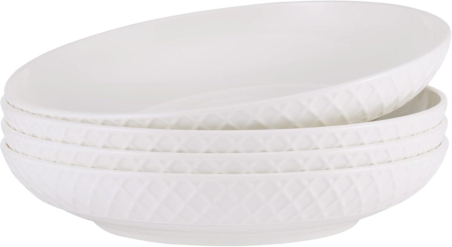 Mikasa Trellis 8 in. Bone China Pasta Bowls