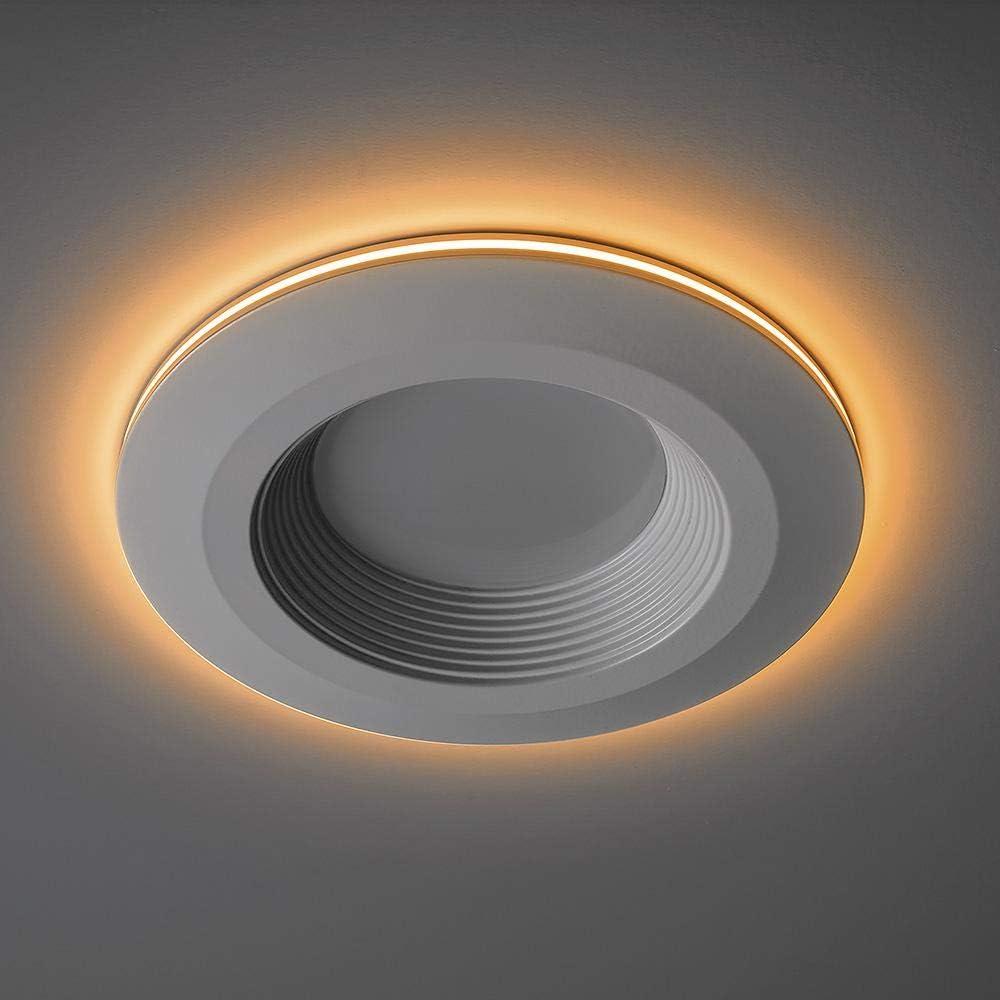 4" White Integrated LED Recessed Light with Night Light Feature