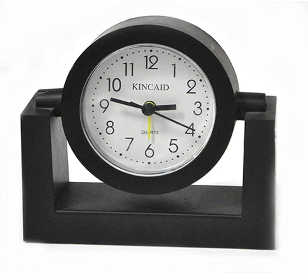 Kincaid Black Swivel Desktop Quartz Alarm Clock