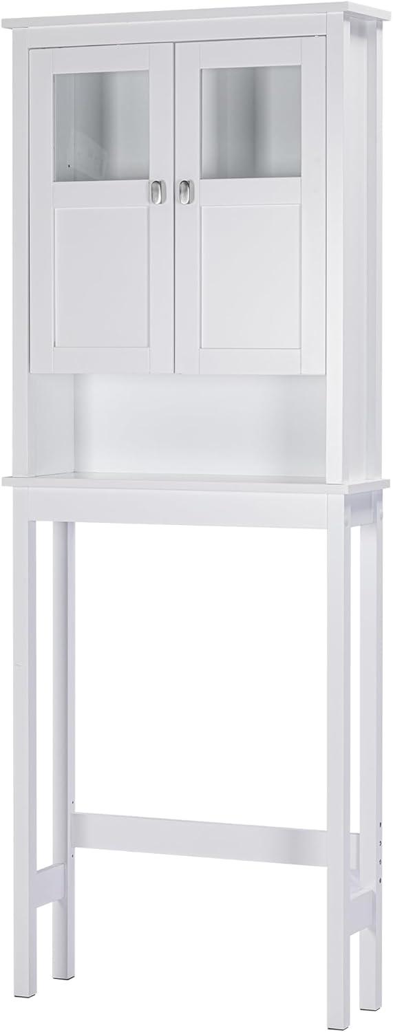 Bathroom Cabinet Over Toilet, Bathroom Storage Cabinet with Glass Doors and Adjustable Shelves