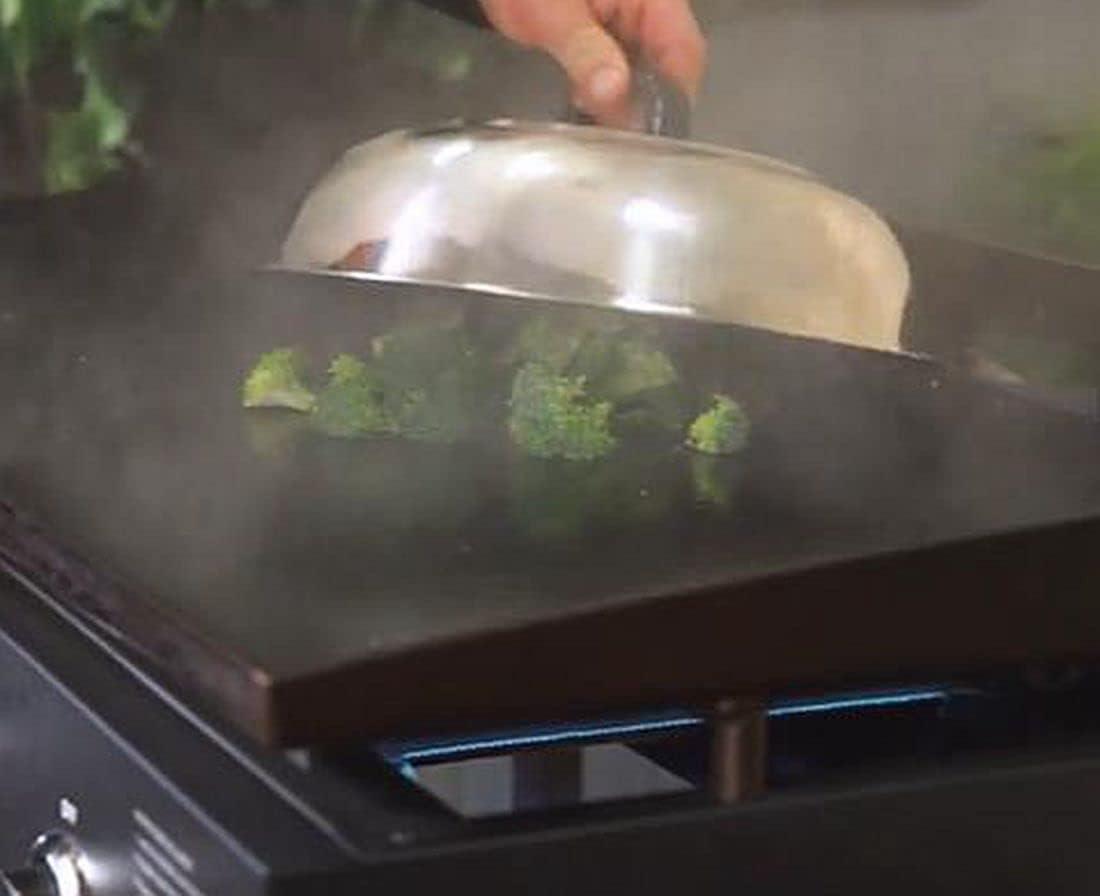 Compact 12-Inch Stainless Steel Round Basting Cover