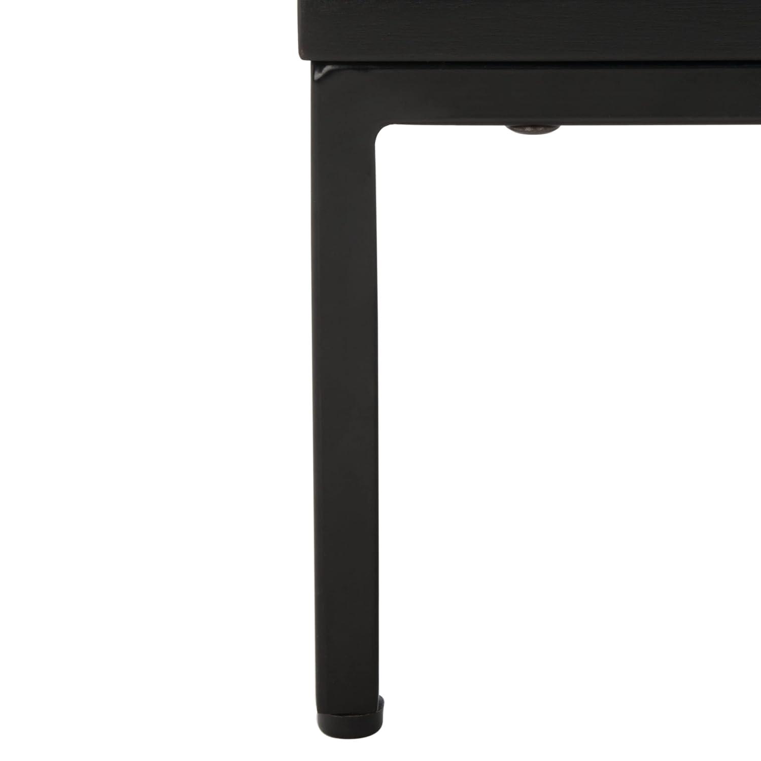 Zadie 2 Drawer Rattan Nightstand - Black - Safavieh