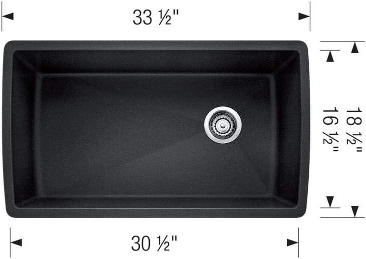 Diamond SILGRANIT 33.5" L x 18.5" W Super Single Undermount Kitchen Sink