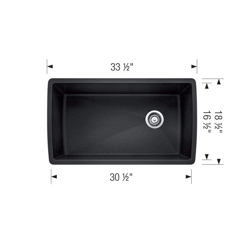 Diamond SILGRANIT 33.5" L x 18.5" W Super Single Undermount Kitchen Sink