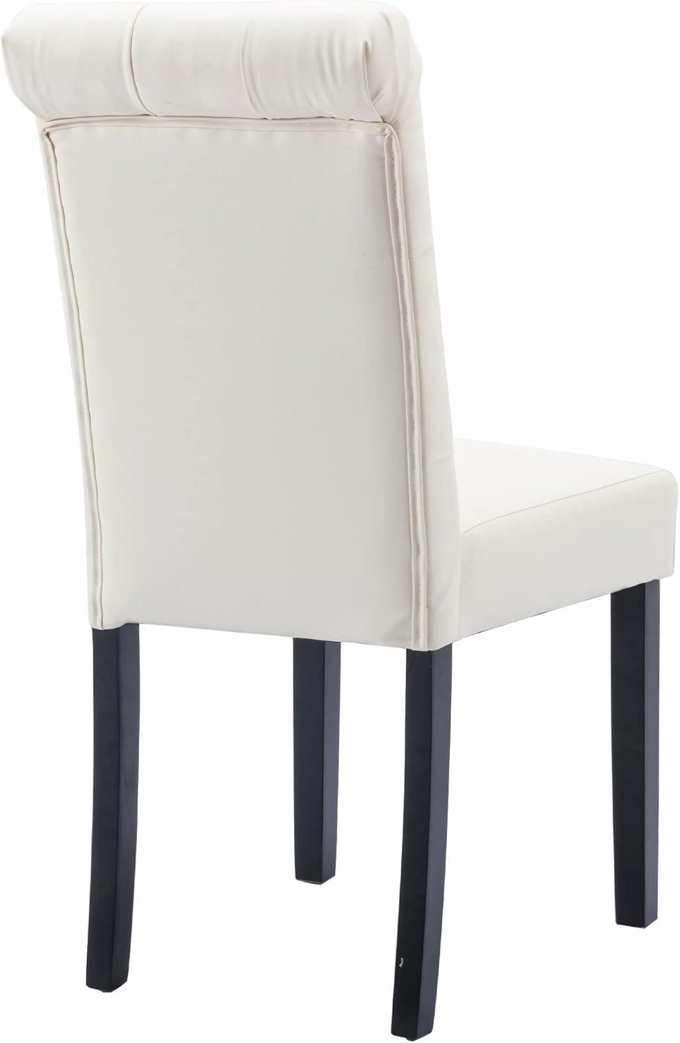 ODUSE-DAILY Velvet Dining Chairs Set of 6, Kitchen & Dining Room Chairs, Nailheads Tufted Chair, Sillas De Comedor, Two-Tone Fabric Upholstered, Wood Legs (Beige & Patterned, 6 Pcs)