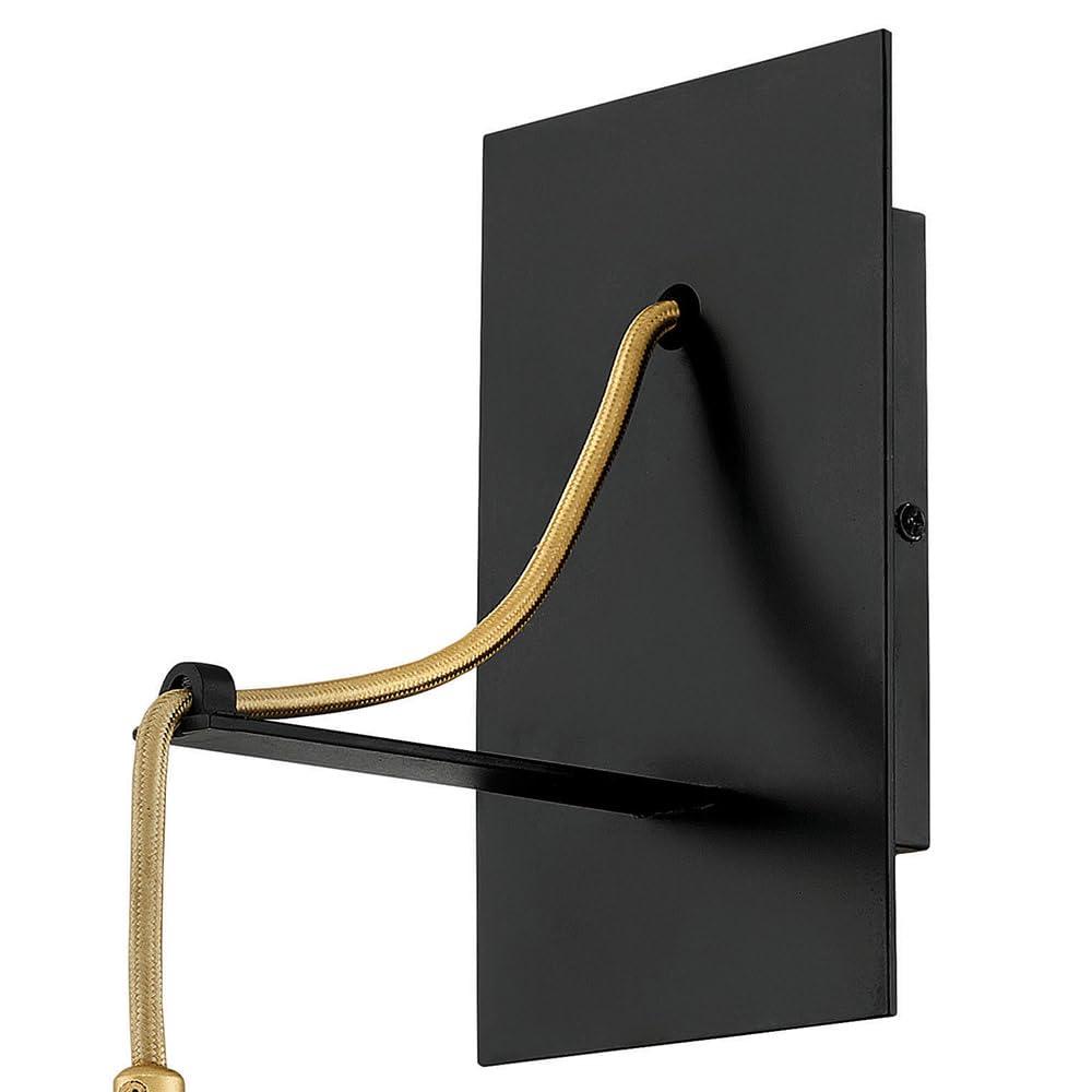 Shell Black and Gold Leaf 1-Light Candelabra Sconce