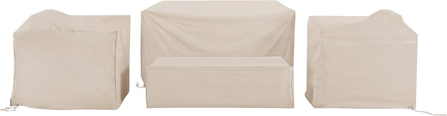 Heavy-Gauge Vinyl 4-Piece Outdoor Furniture Cover Set in Tan