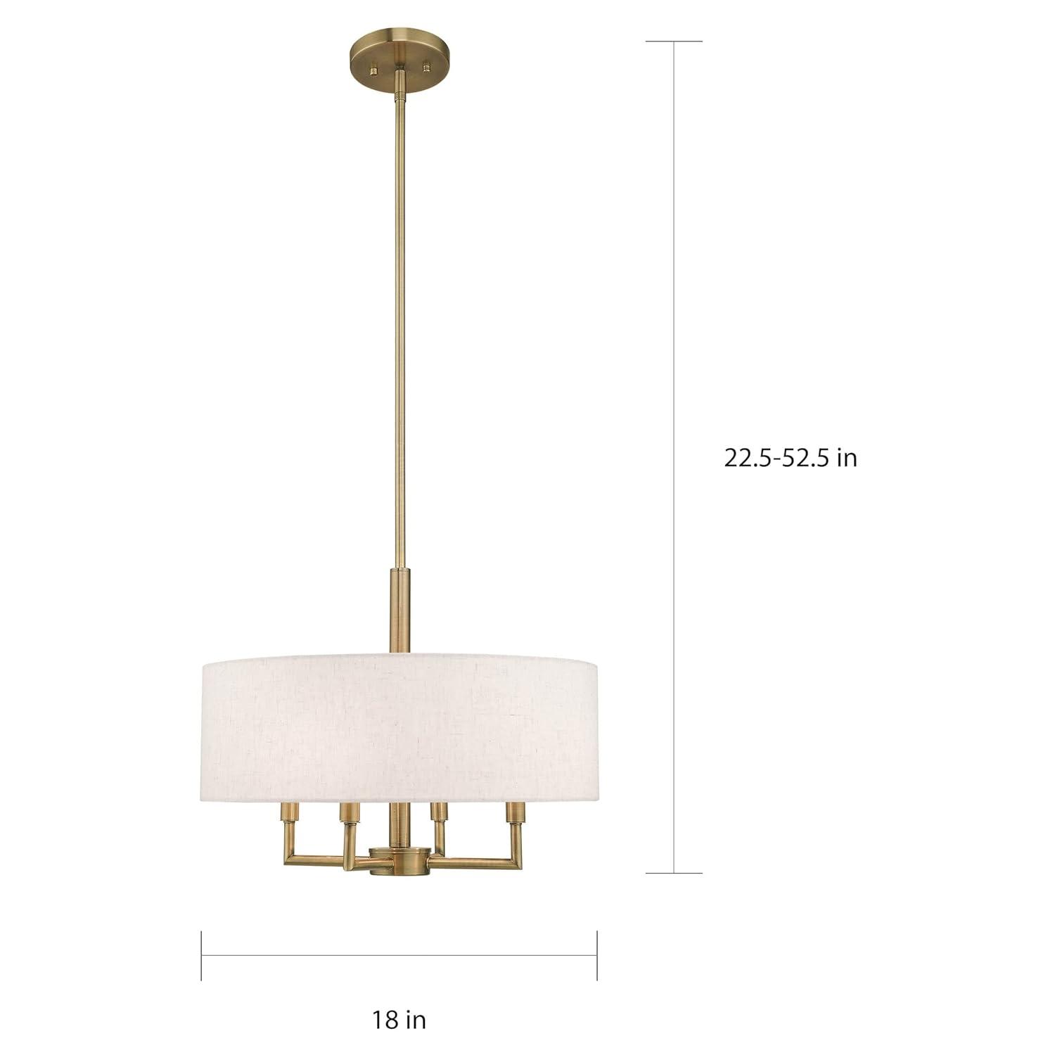 Livex Lighting Meridian 4 - Light Chandelier in  Antique Brass