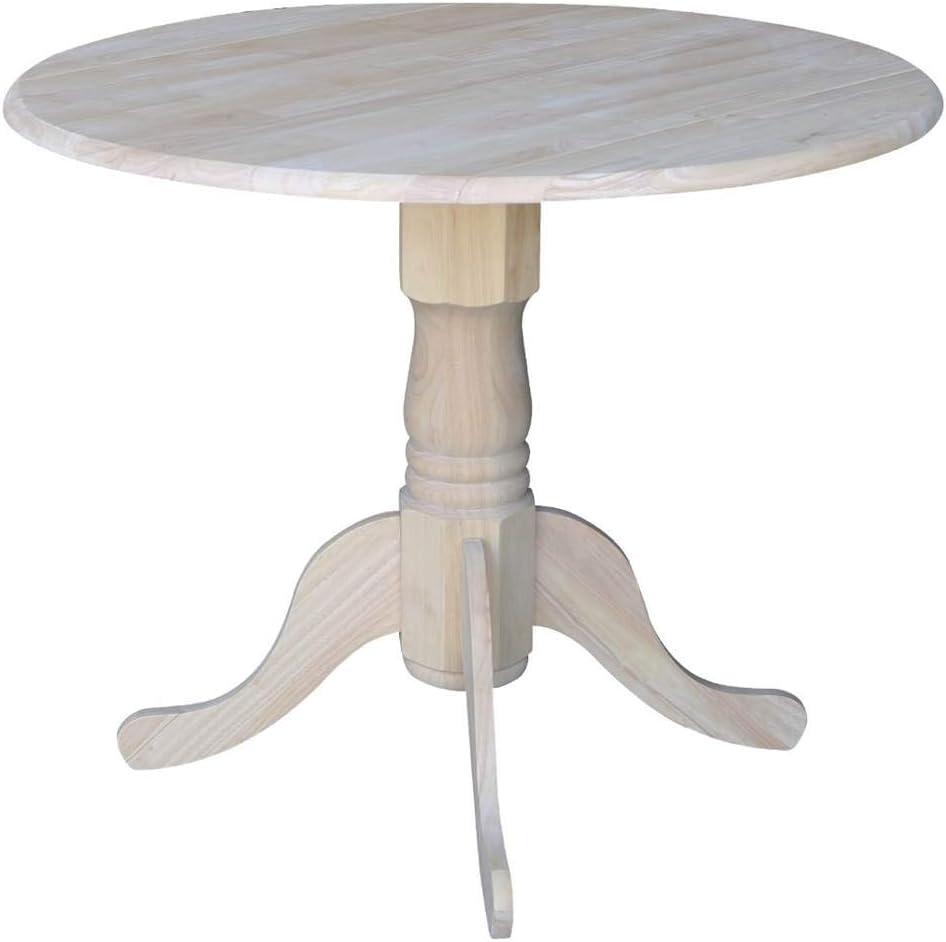 International Concepts 42" Round Dual Drop Leaf Pedestal Table-Size:36"