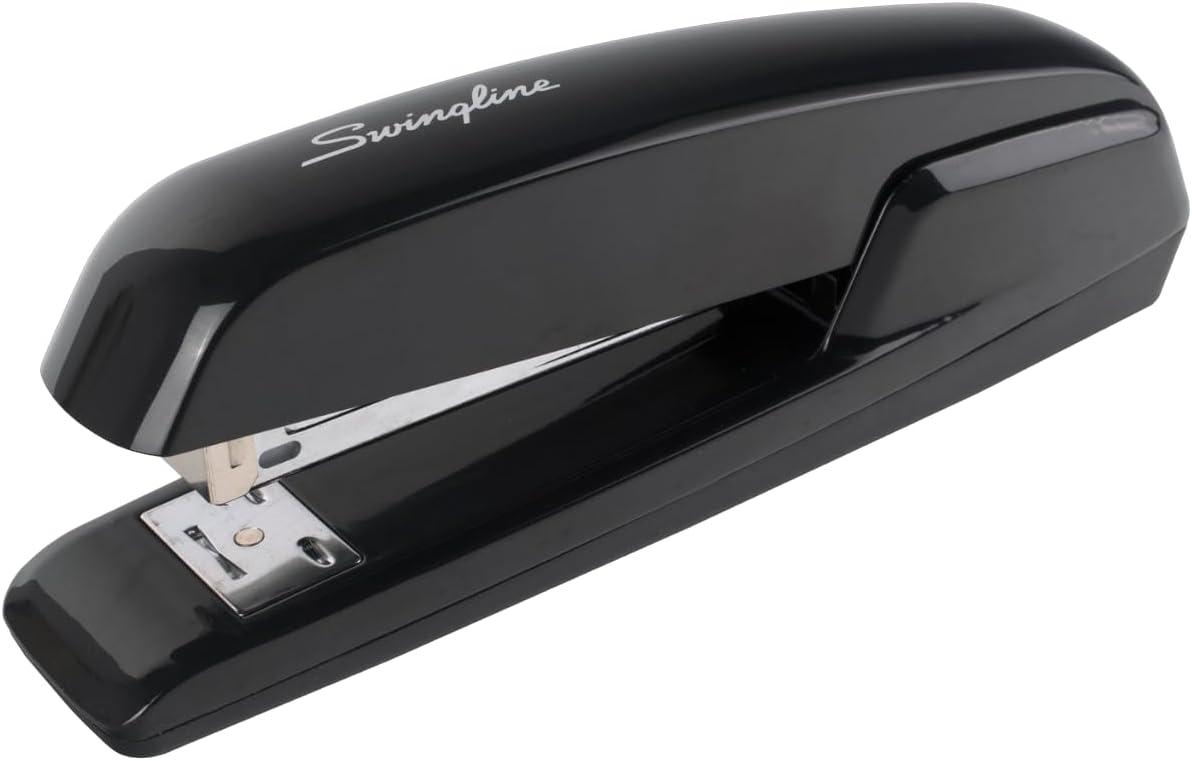 Black Metal 20-Sheet Full Strip Standing Desk Stapler