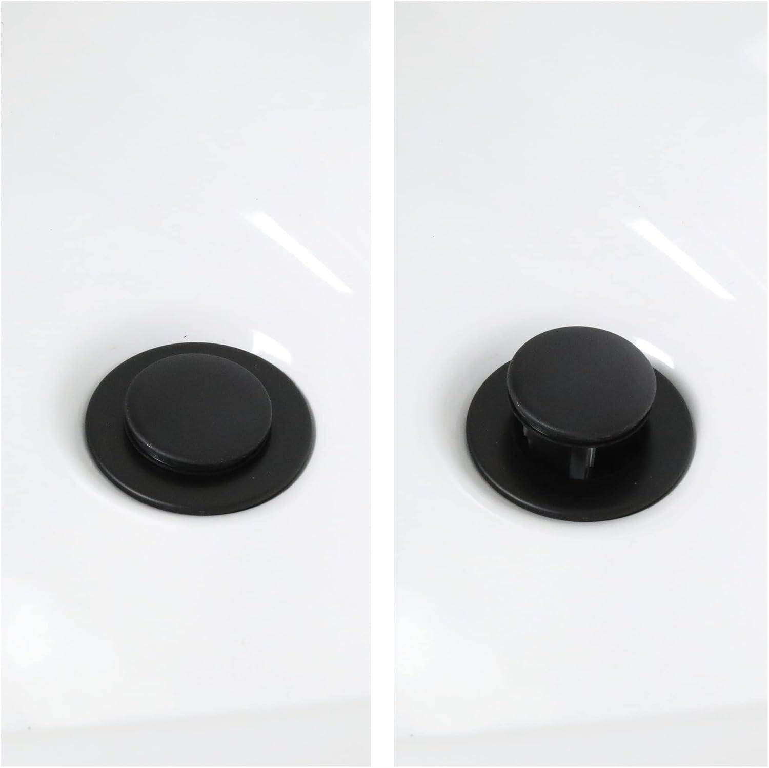 Matte Black Plastic Bathroom Sink Pop-Up Stopper Replacement