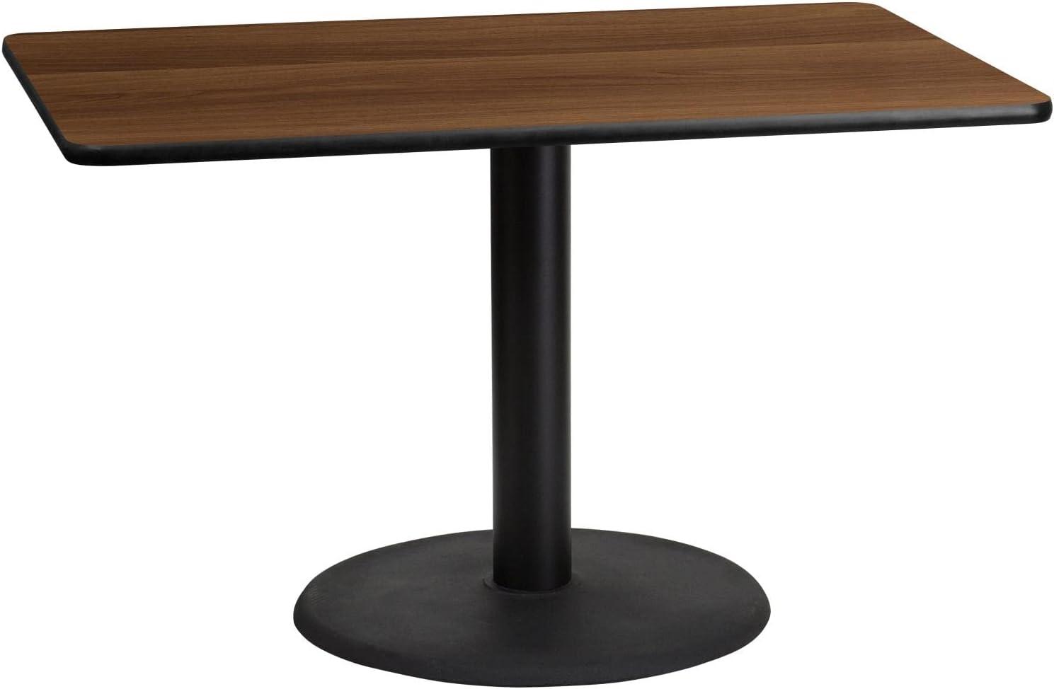 Contemporary 48'' Rectangular Walnut Laminate Dining Table