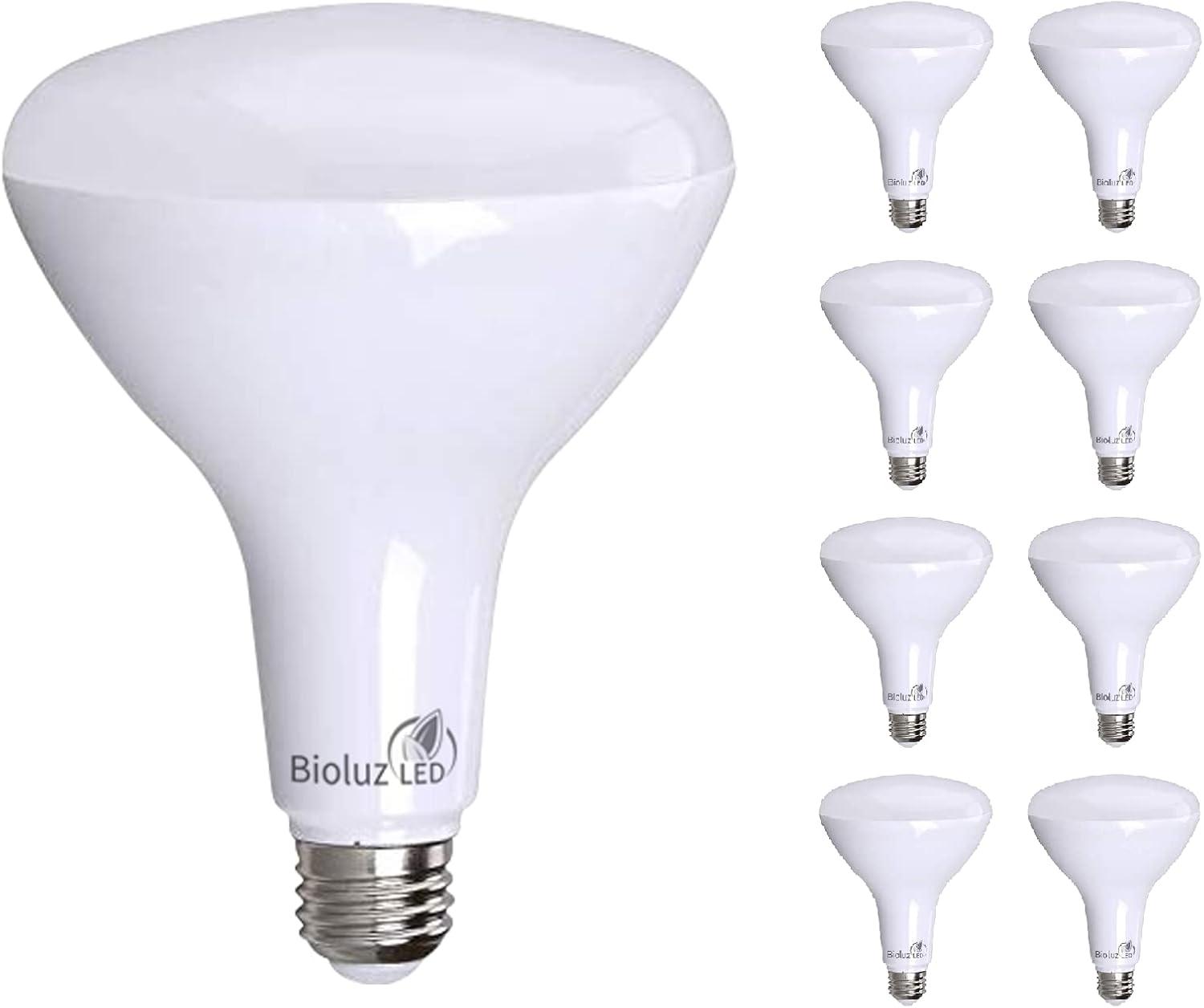 BR40 LED Bulb by Bioluz LED 3000K (Soft White) Dimmable Floodlight, 110° Beam Angle, Medium Base (E26), Dimmable, UL-Listed