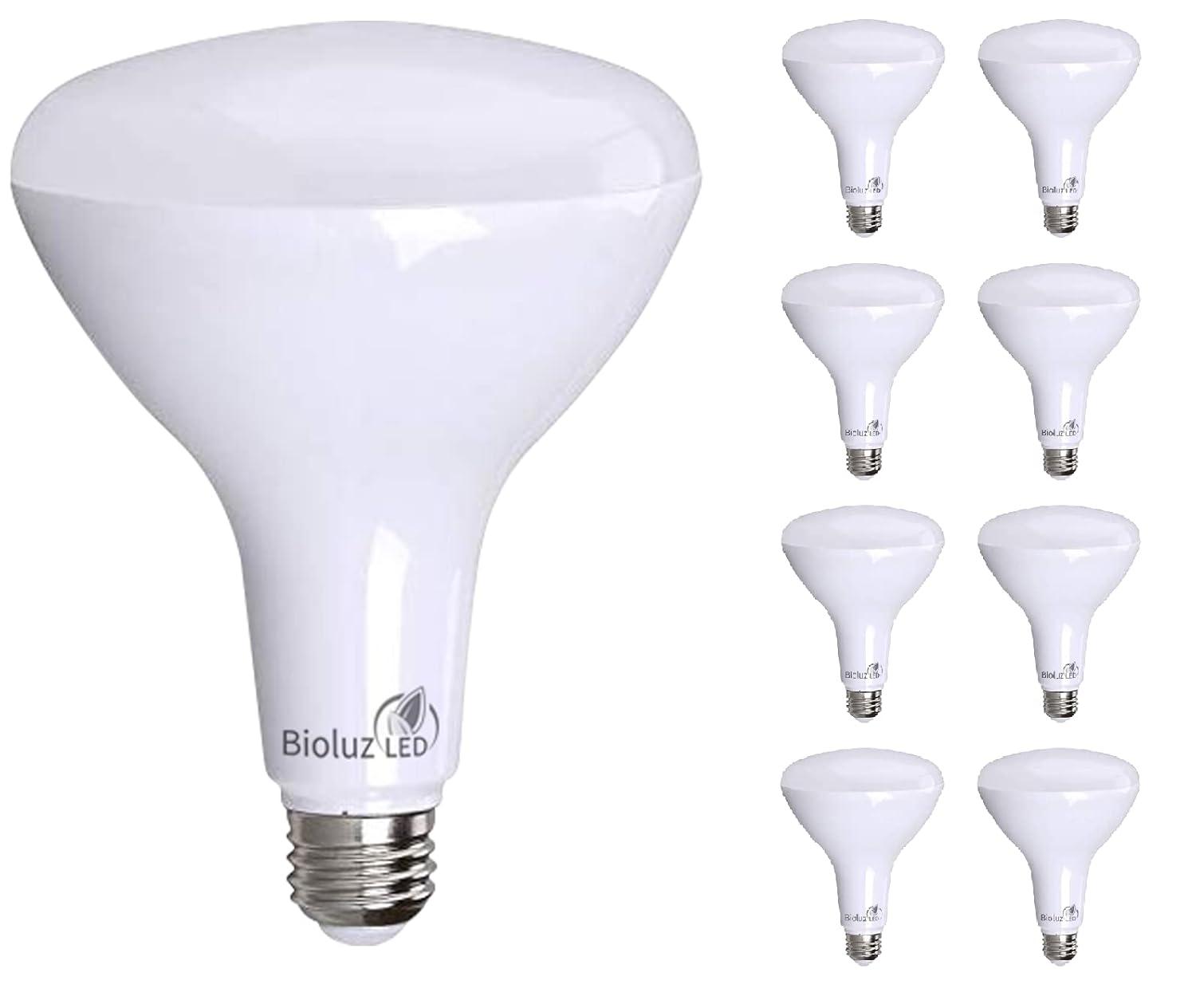 BR40 LED Bulb by Bioluz LED 3000K (Soft White) Dimmable Floodlight, 110° Beam Angle, Medium Base (E26), Dimmable, UL-Listed